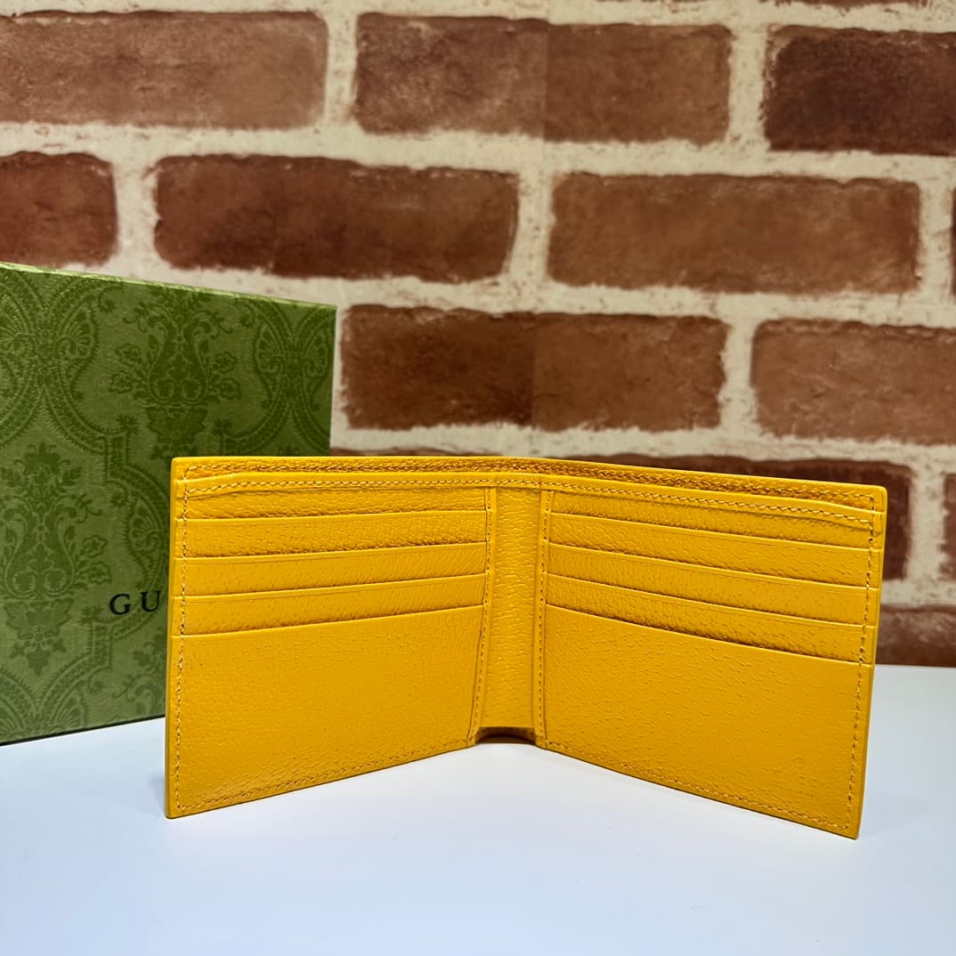 GUCCI Yellow interior GG bi-fold wallet 768243 High