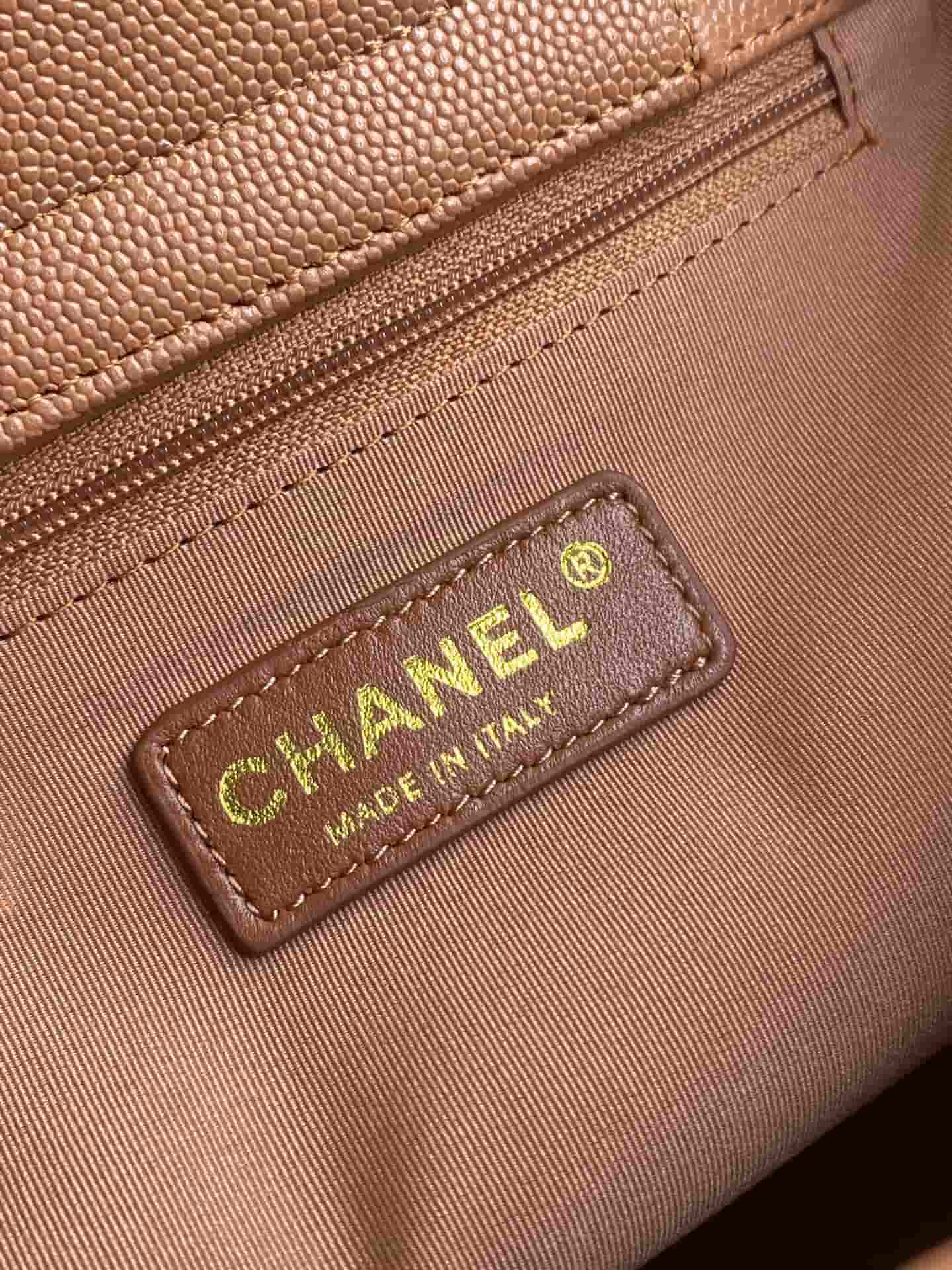 Chanel Tote Bag Grained Calfskin&Gold-Tone Metal Brown AS6025 High
