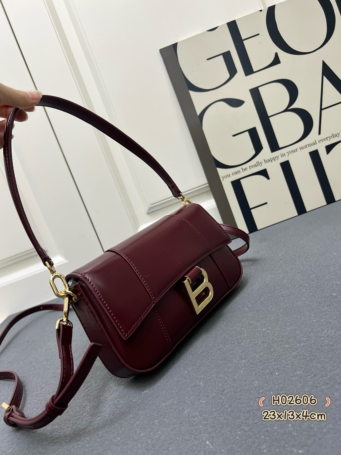 Balenciaga Hourglass sling bag Claret High