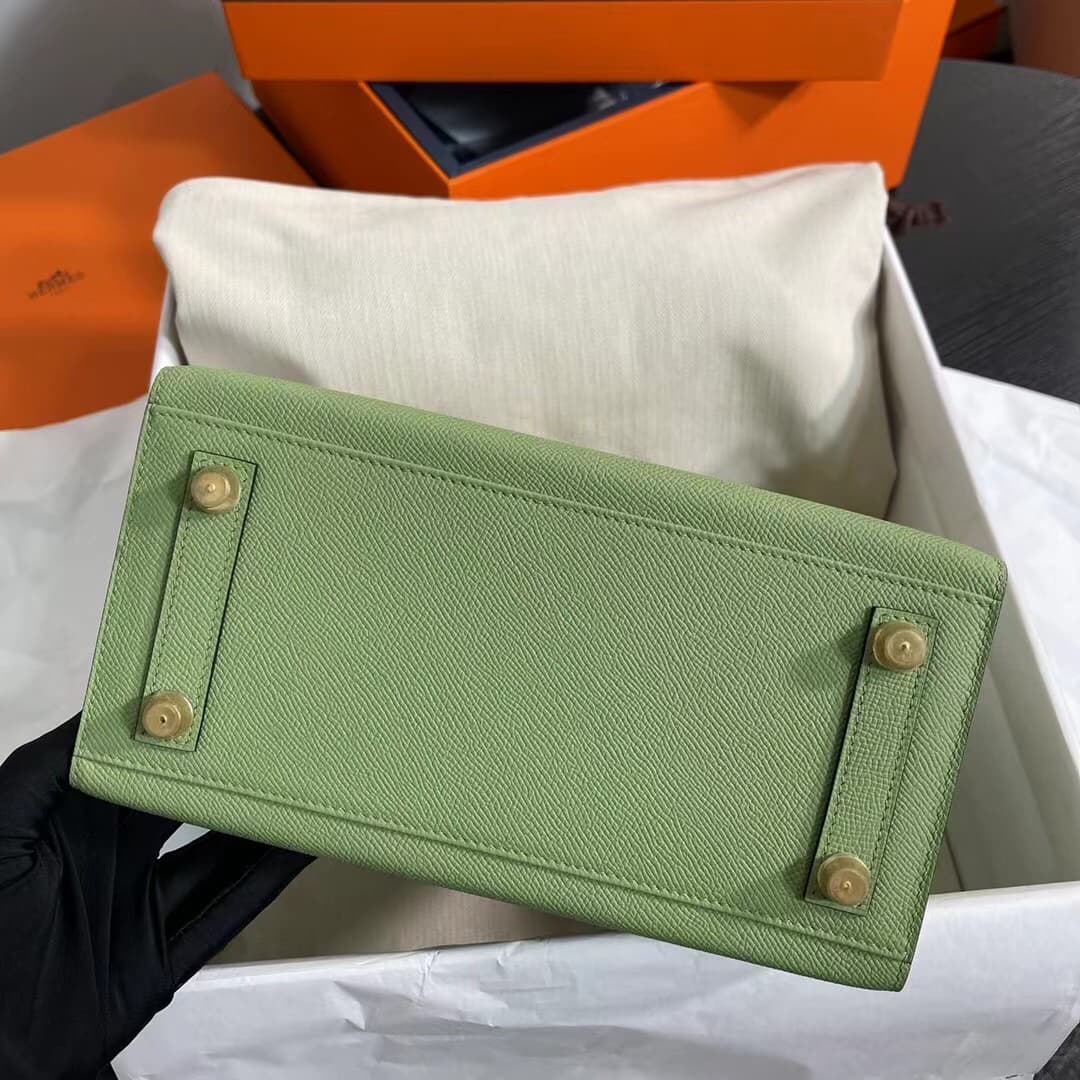 Hermes Birkin Sellier Bag 25/30cm Epsom Leather WAX Vert Criquet High
