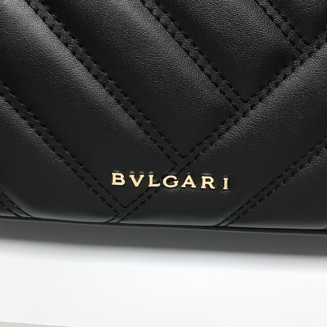 Bulgari Serpenti Cabochon Crossbody Bag in black leather high