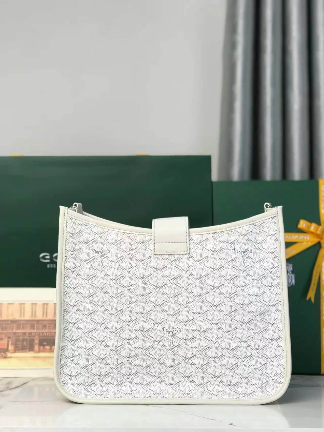 Goyard Musette PM bag in white Goyardine canvas High