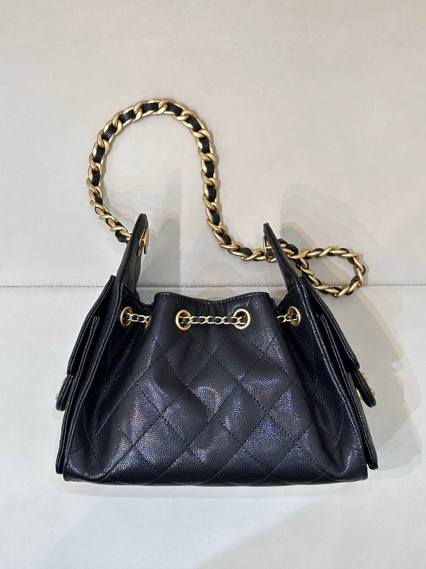 CHANEL 25 Mini Handbag AS5631 Grained Calfskin & Gold-tone Metal Black TOP