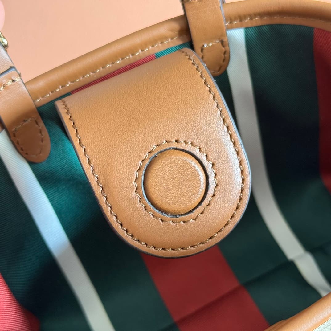 Gucci GG Emblem mini bag beige and brown GG fabric 855491 High