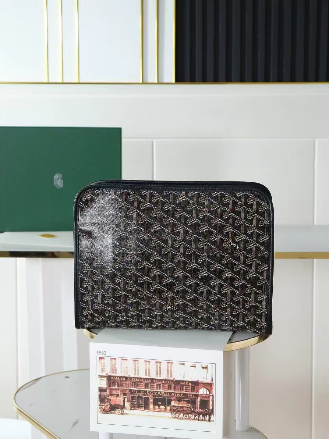 Goyard Jouvence Toiletry Bag in Black Goyardine Canvas High