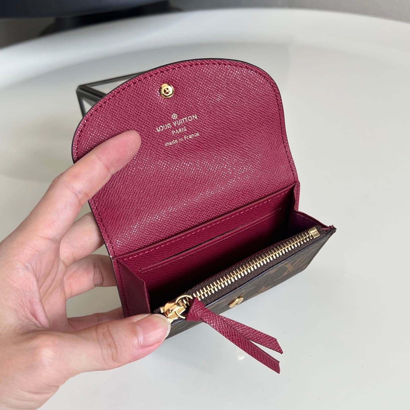 Louis Vuitton Monogram Canvas & Leather Rosalie Coin Purse M62361 Fuchsia High