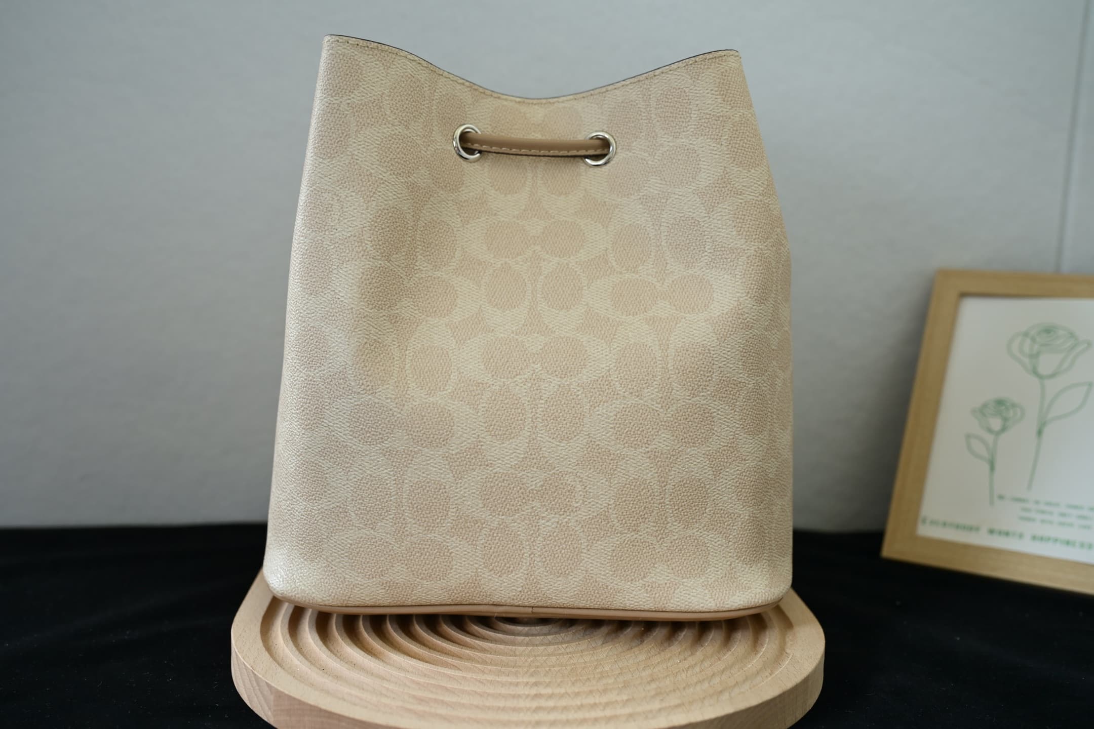 COACH Rowan Bucket Bag In Beige Signature Canvas High