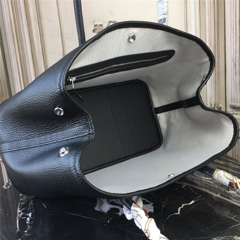 Hermes Garden Party 30/36 Bag Calfskin In Black High