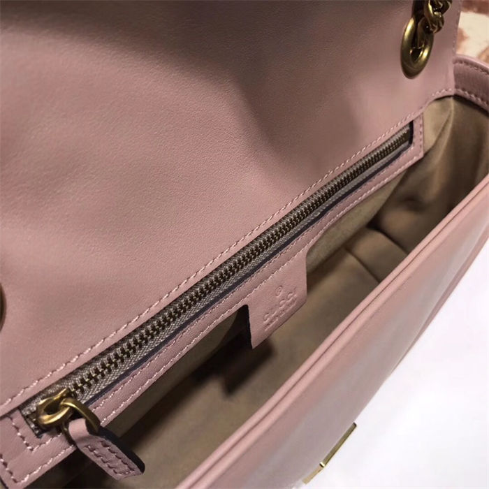 GG Marmont small matelassé shoulder bag 443497 Dusty Pink High
