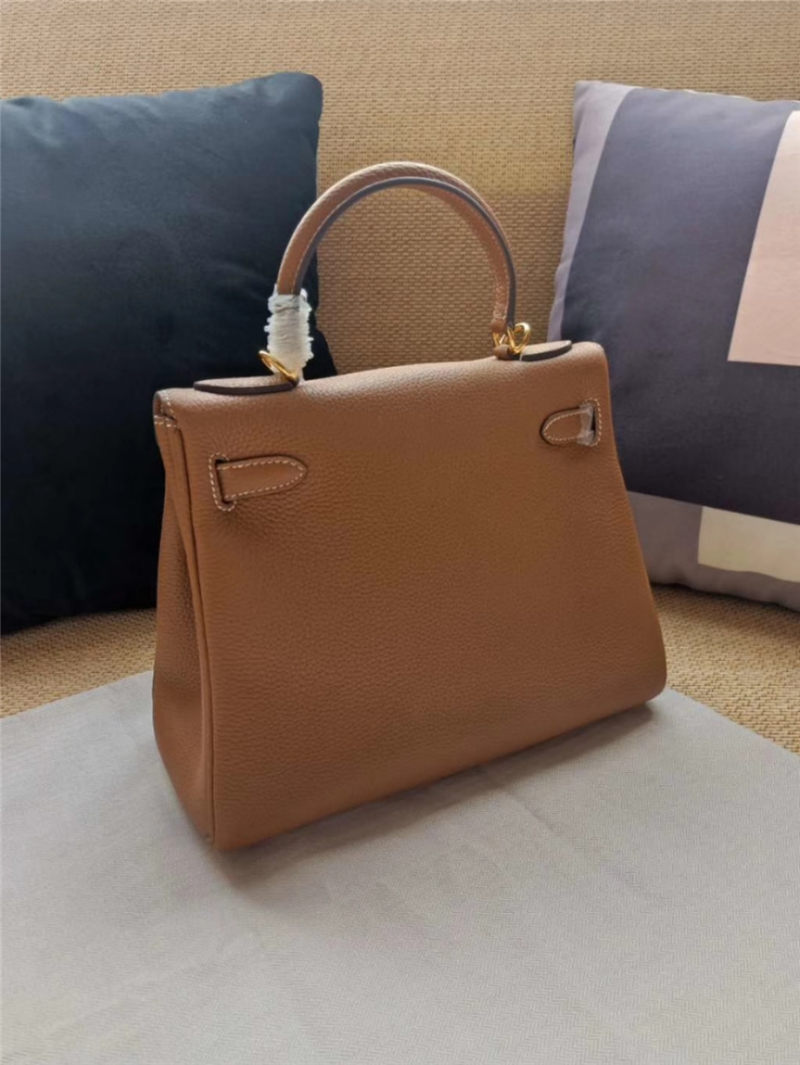 Hermes Kelly 25/28 Retourne Bag Calfskin In Camel High