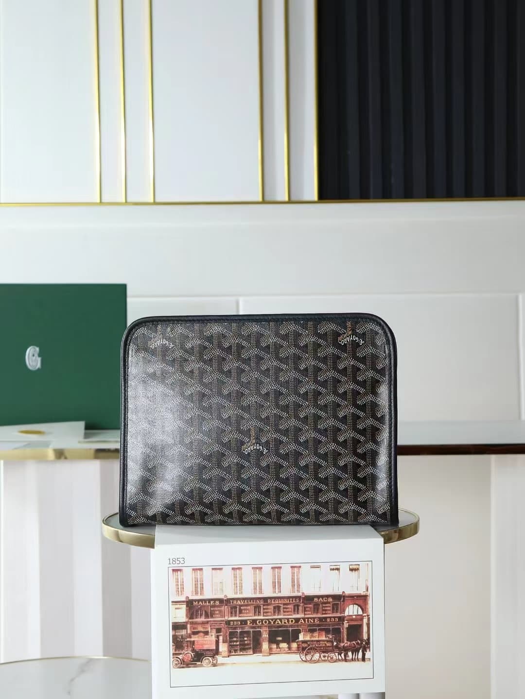 Goyard Jouvence Toiletry Bag in Black Goyardine Canvas High