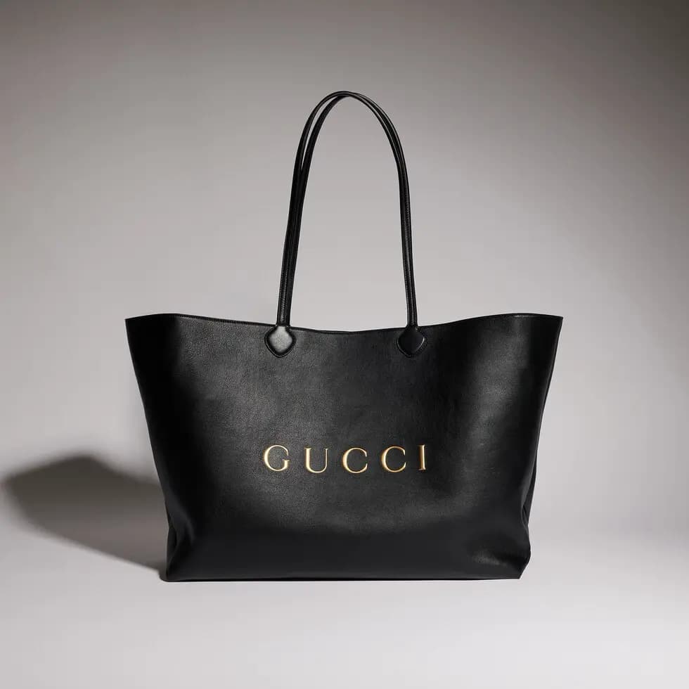 Gucci NY large tote bag Black soft lightweight leather ‎A00B4R High