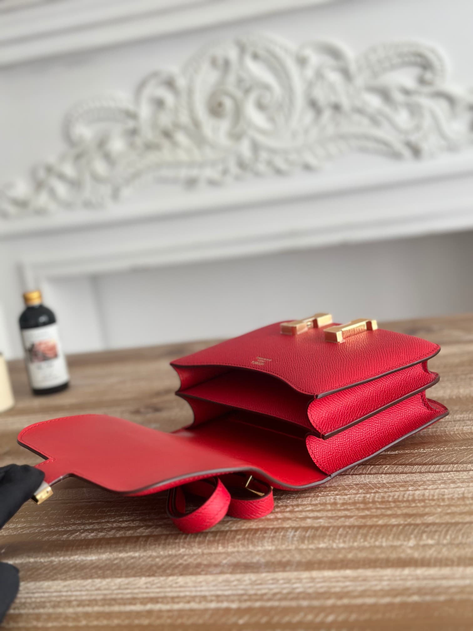 Hermes Mini Constance 18cm Epsom Bag WAX Rouge Casaque High