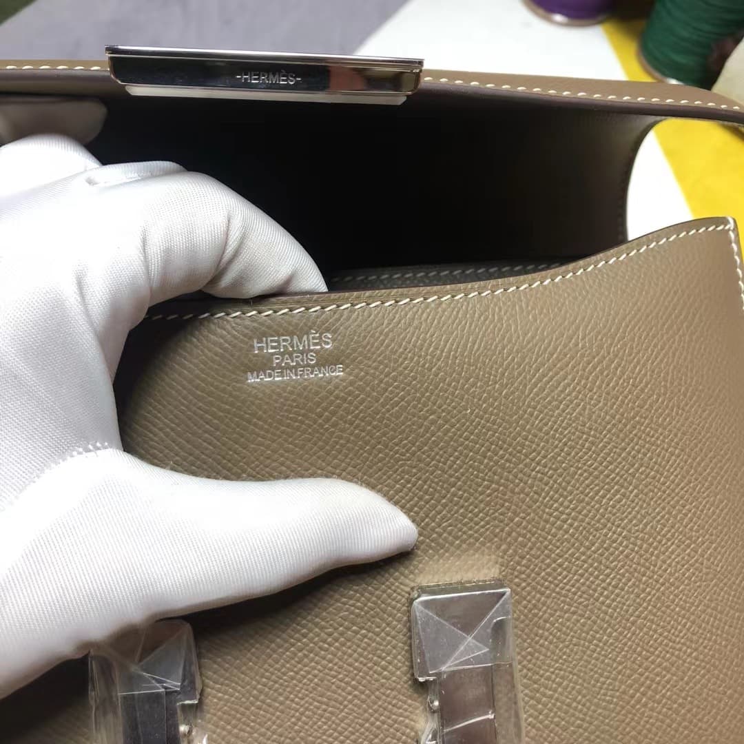 Hermes Mini Constance 18cm/24cm Epsom Bag WAX Etoupe High