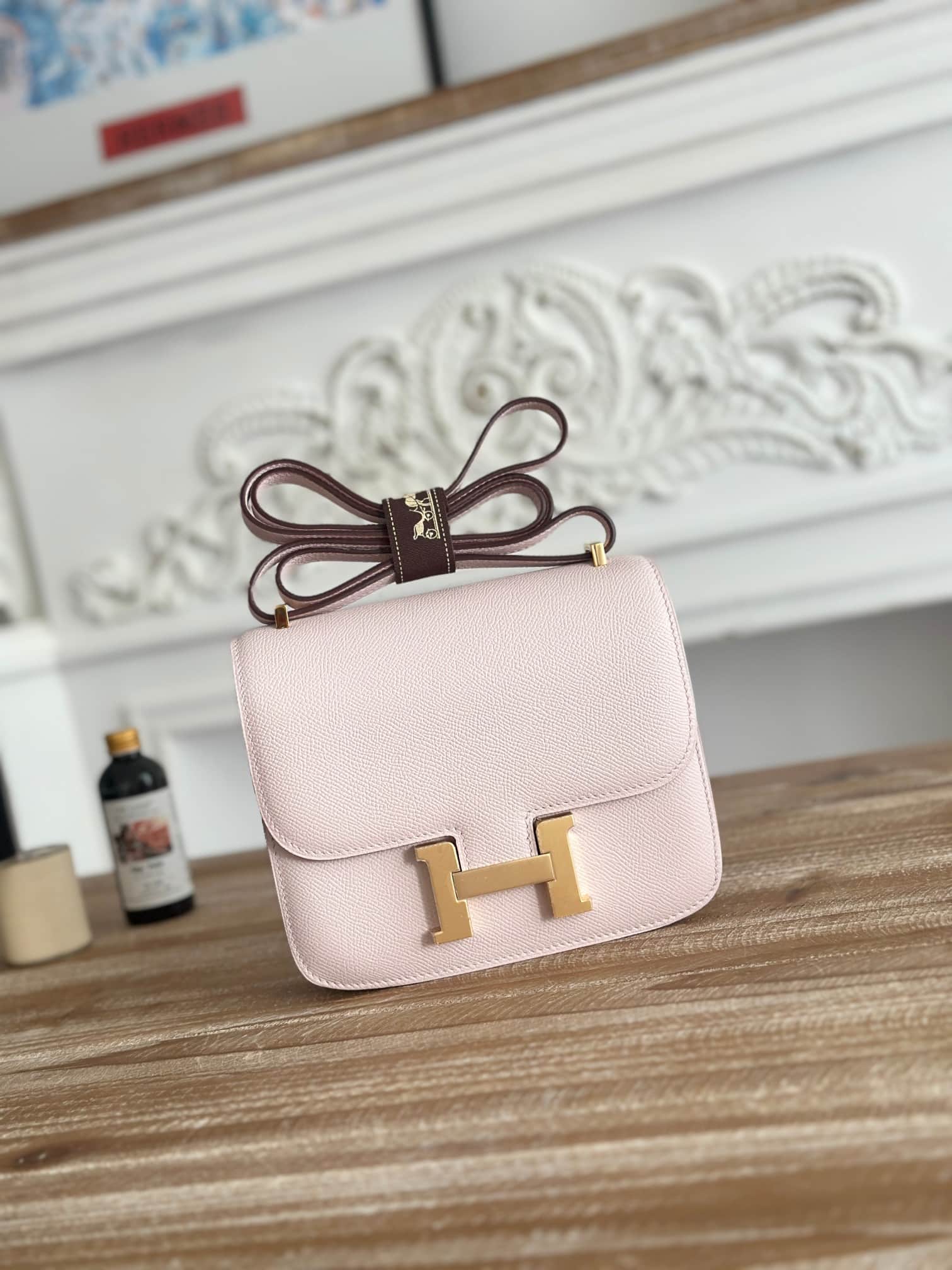 Hermes Mini Constance 18cm Epsom Bag WAX Rose Sheherazade High