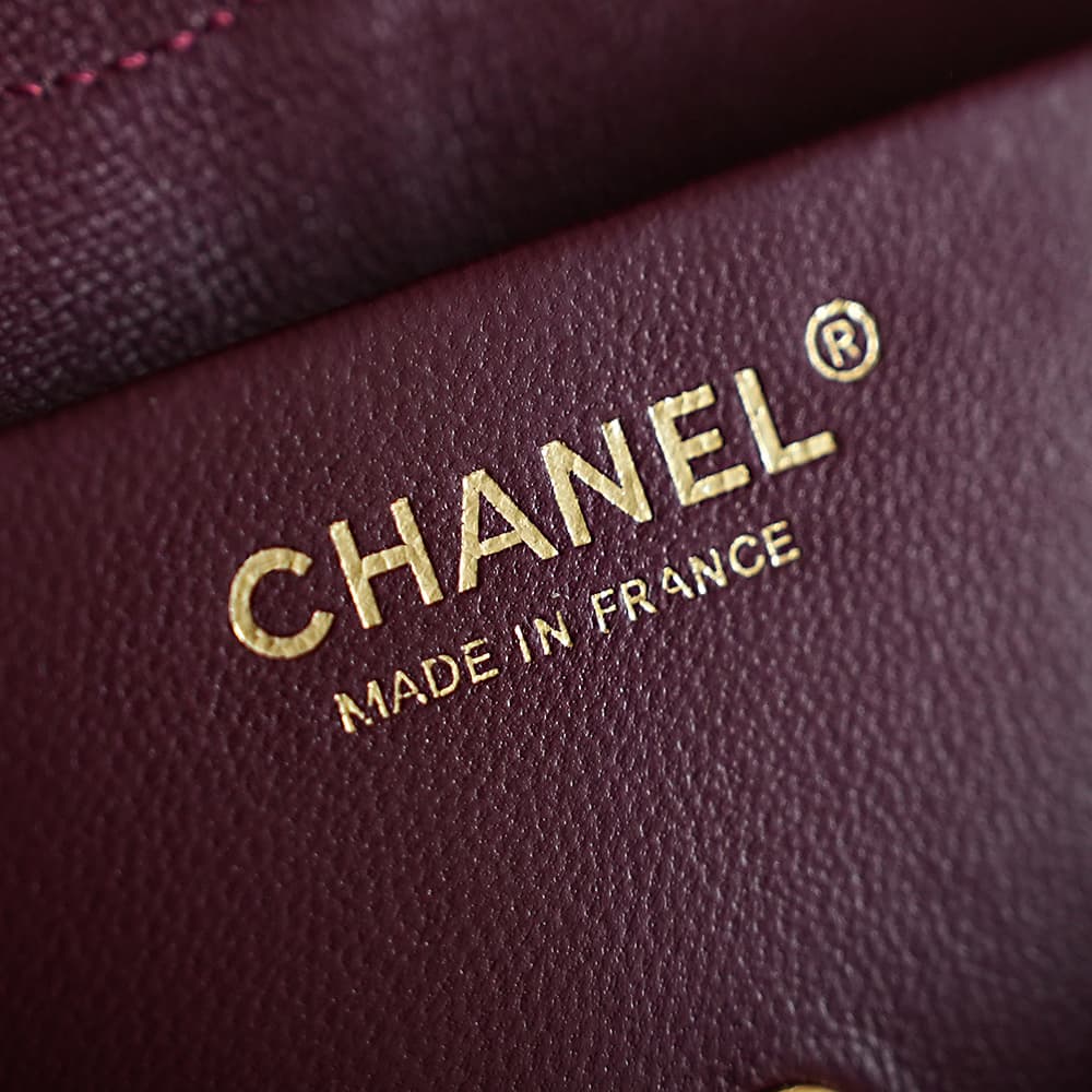 CHANEL Mini flap bag Grained Calfskin&Gold-tone metal Claret AS6573 A