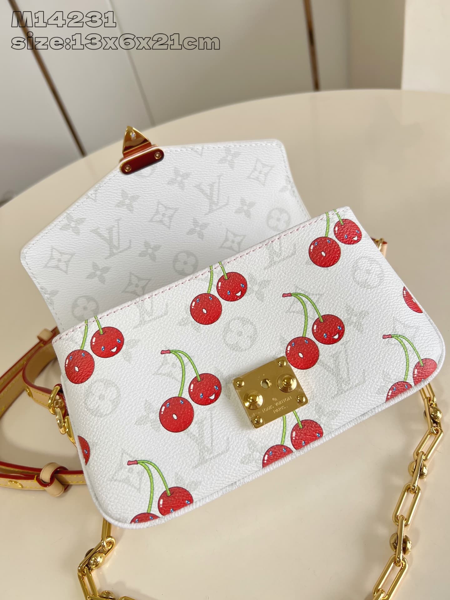 Louis Vuitton x Murakami Pochette Métis East West Monogram cherry coated canvas M14231 High