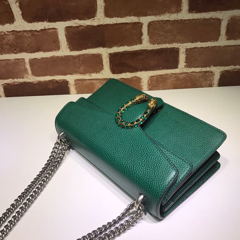 DIONYSUS GG SMALL SHOULDER BAG 400249 Leather Green High