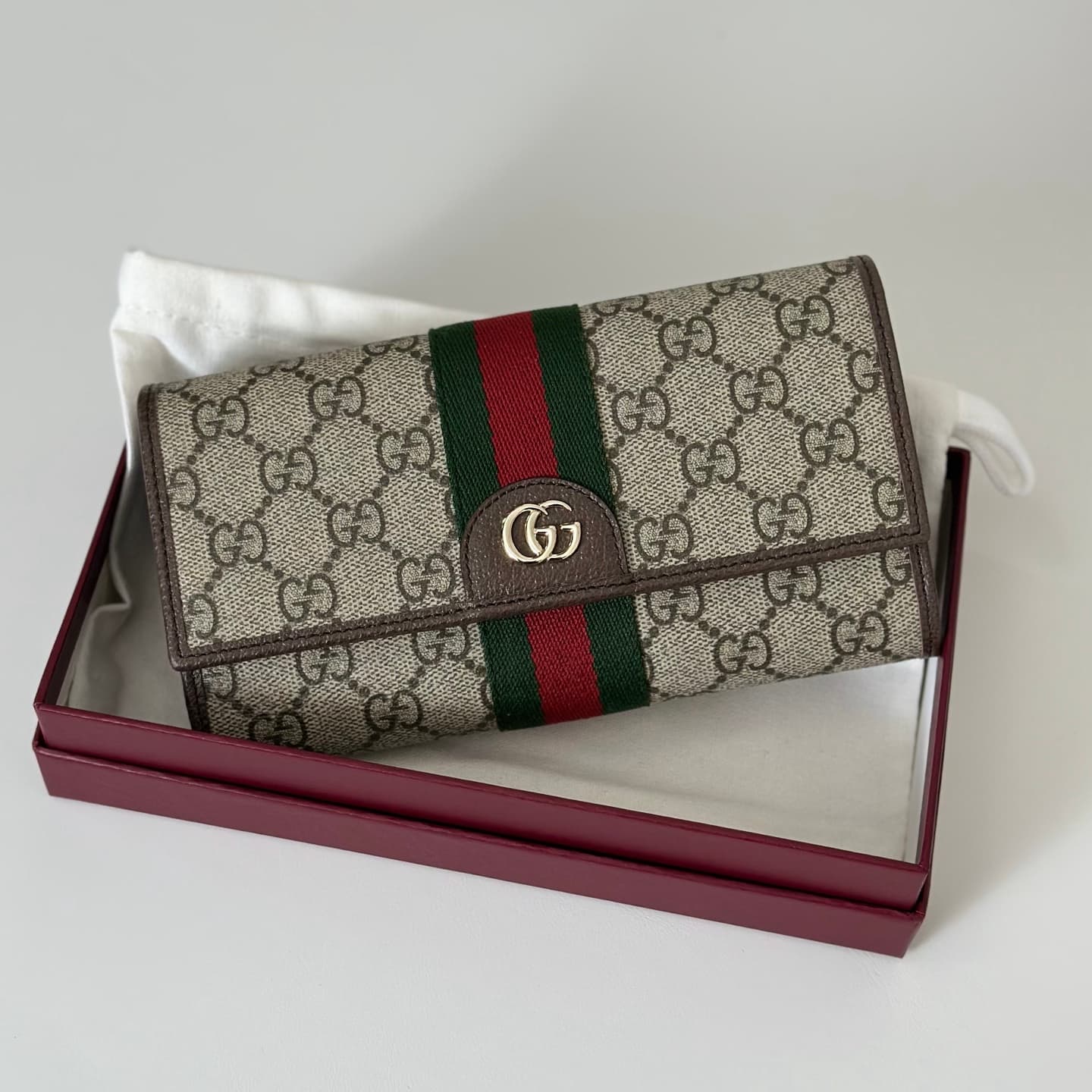 Gucci Ophidia continental wallet Coffee 838485 High