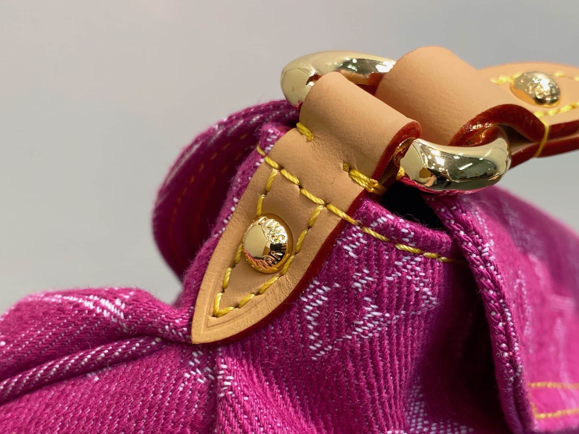 Louis Vuitton Monogram Fuchsia Denim Mini Pleaty Bag M95216 High