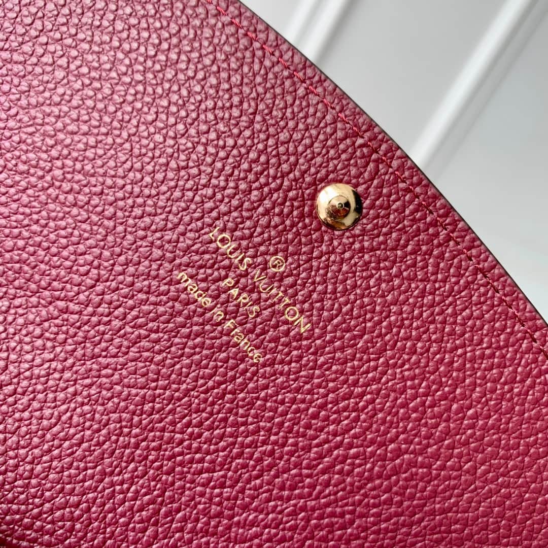 Louis Vuitton EMILIE WALLET Monogram Empreinte Grenat Red M62369 High