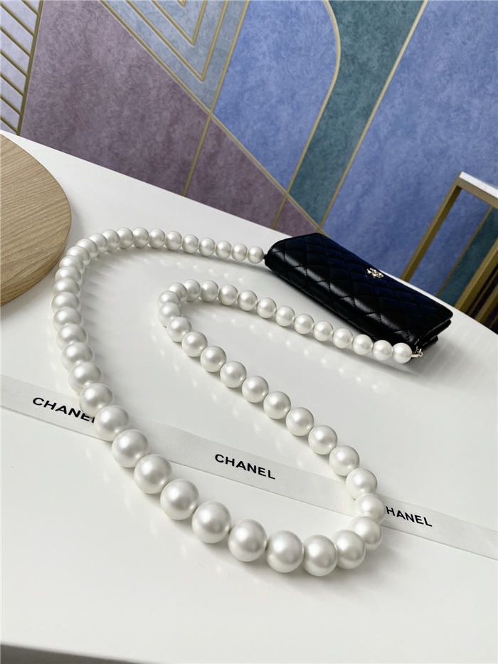 Chanel Wallet on Chain Imitation Pearls Black A