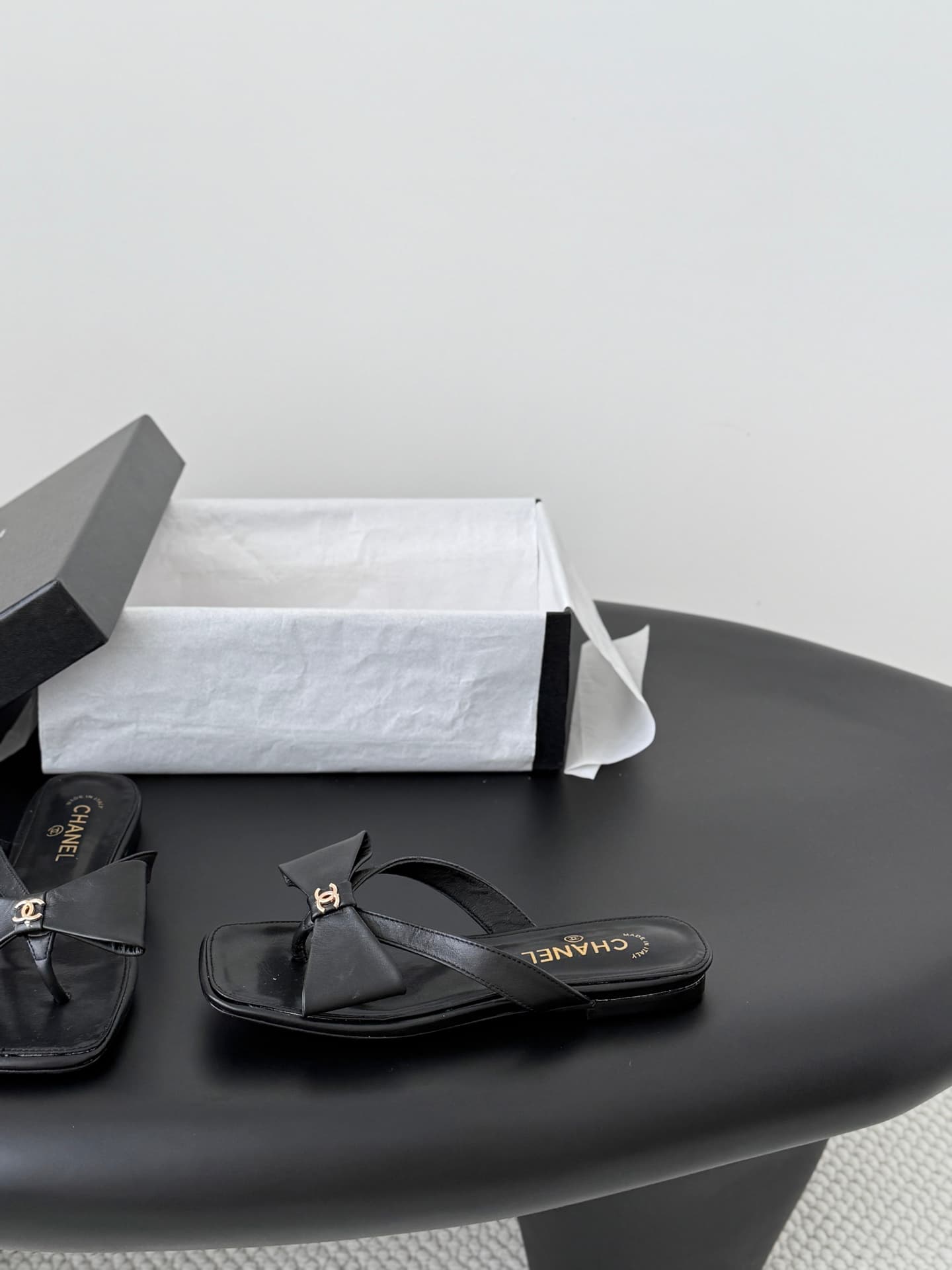 Chanel Bow Accent Sandals Shoes Women
