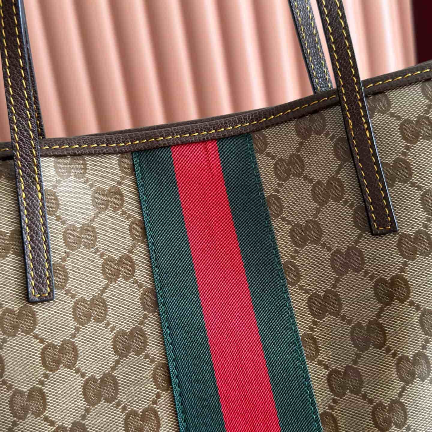 Gucci Tribeca large tote bag sand and brown GG canvas  ‎874745 High