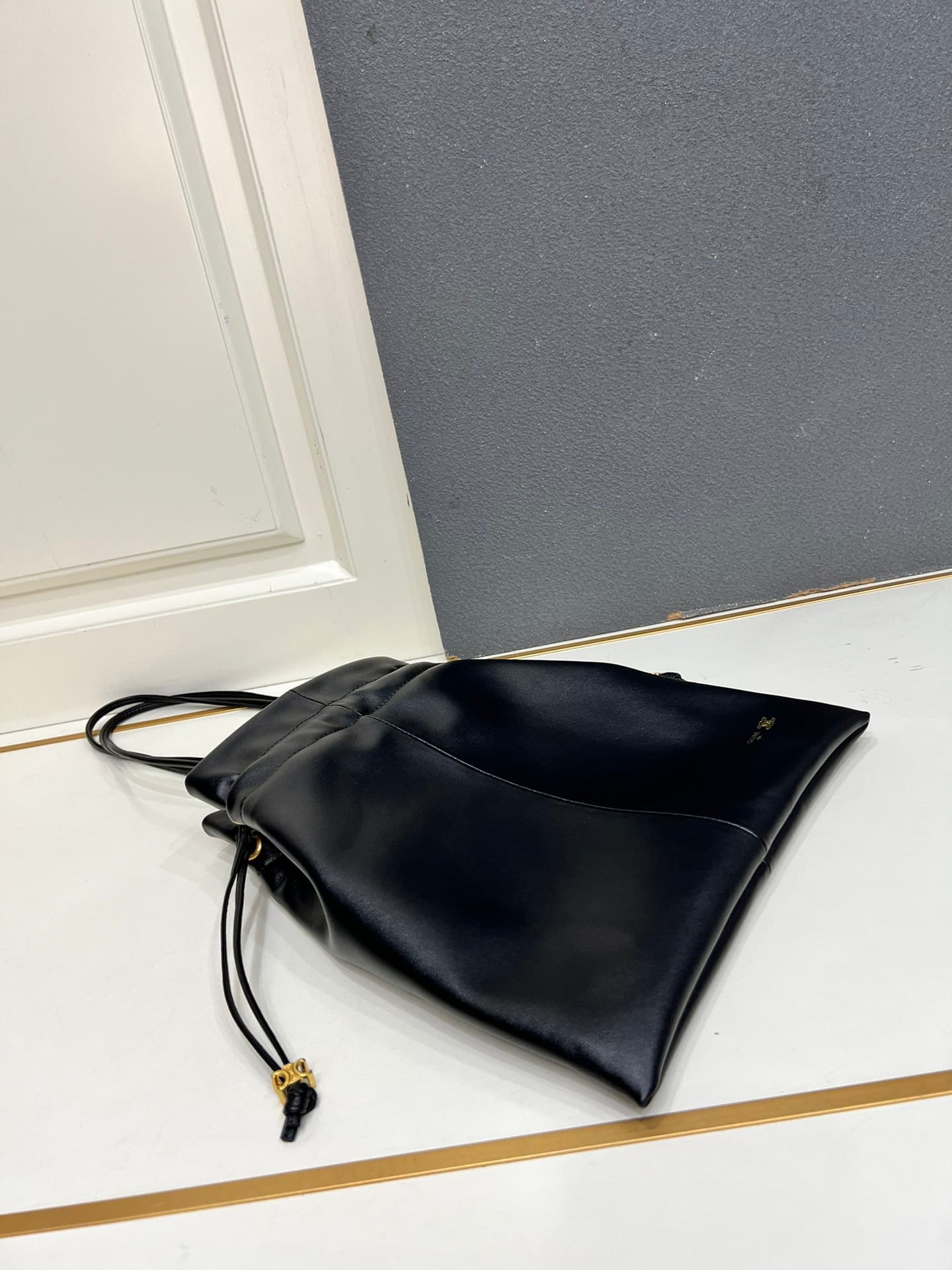Celine SMALL CRYSTAL POUCH IN LAMBSKIN Black High