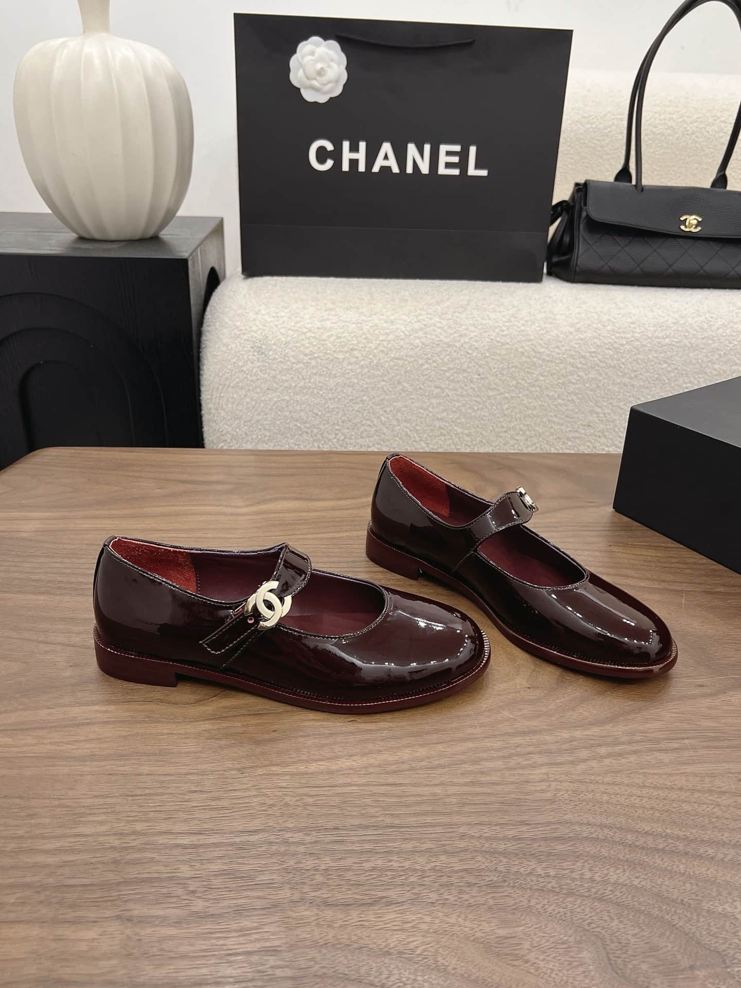 Chanel Mary Jane Flats Shoes Women