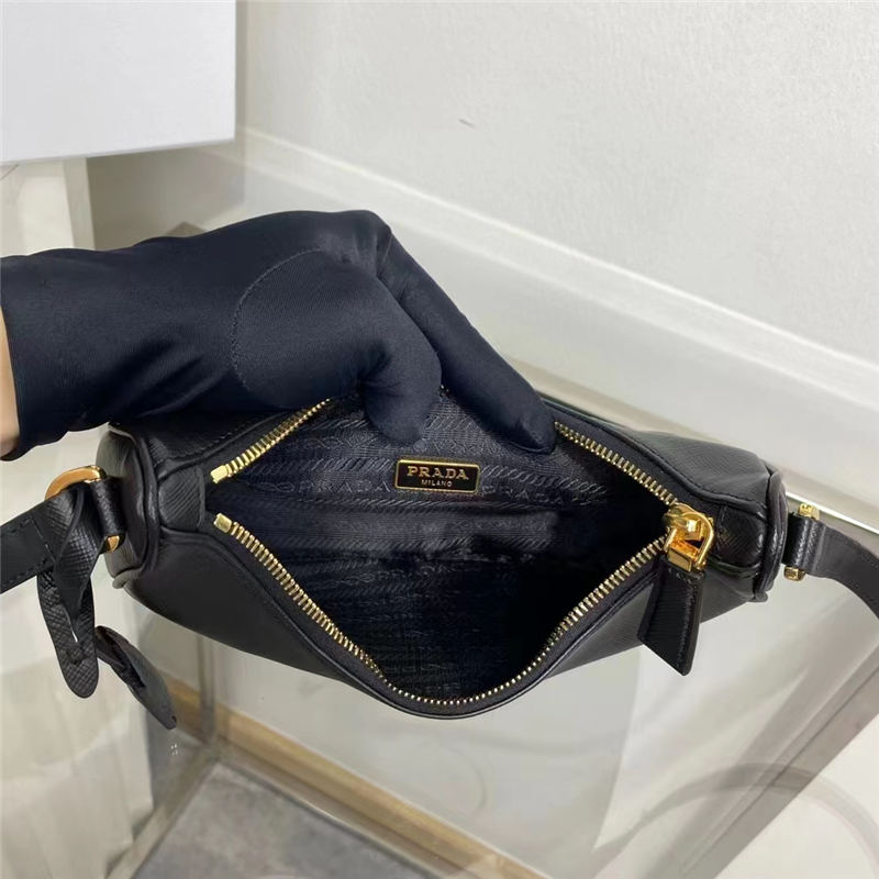Prada Re-Edition Saffiano leather mini bag 1BC204 Black High