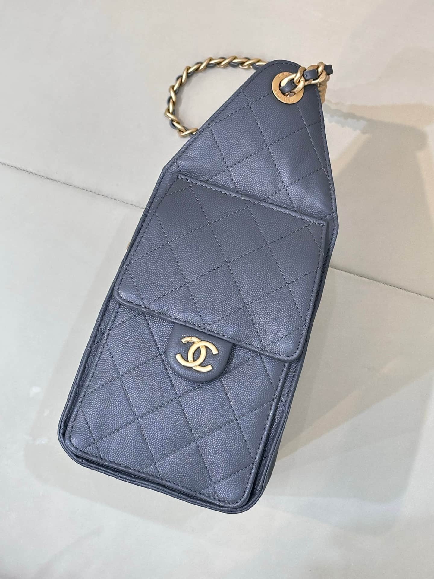 Chanel 25 Small Hobo handbag AS5293 Grained Calfskin & Gold-tone Metal Dark Grey TOP