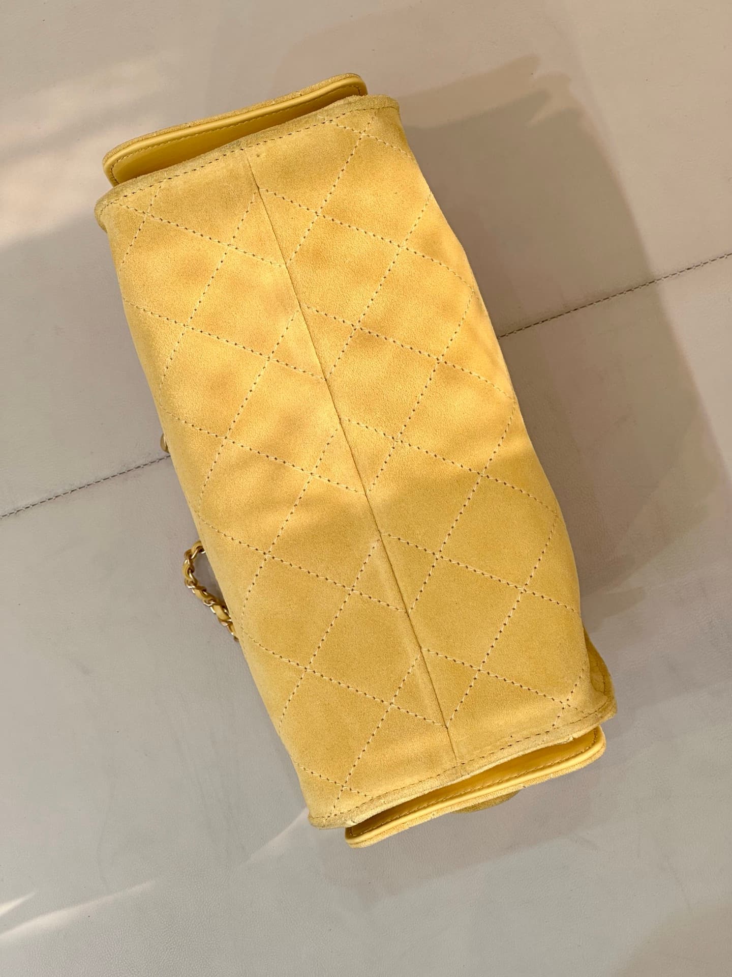 CHANEL 25 Mini Handbag AS5631 Suede &Gold-tone Metal Yellow TOP