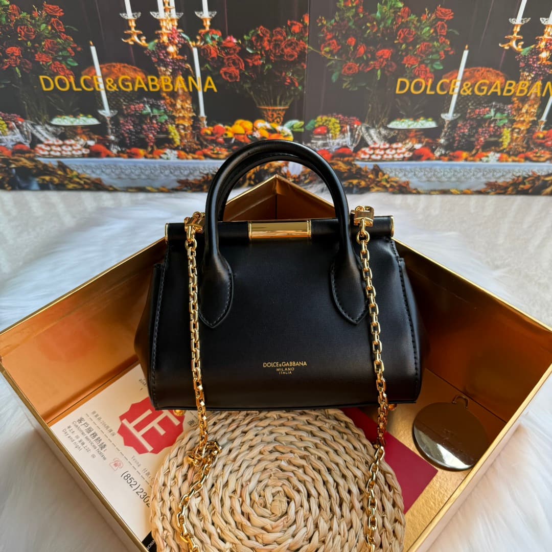 Dolce & Gabbana Mini Marlene Day leather tote bag black High
