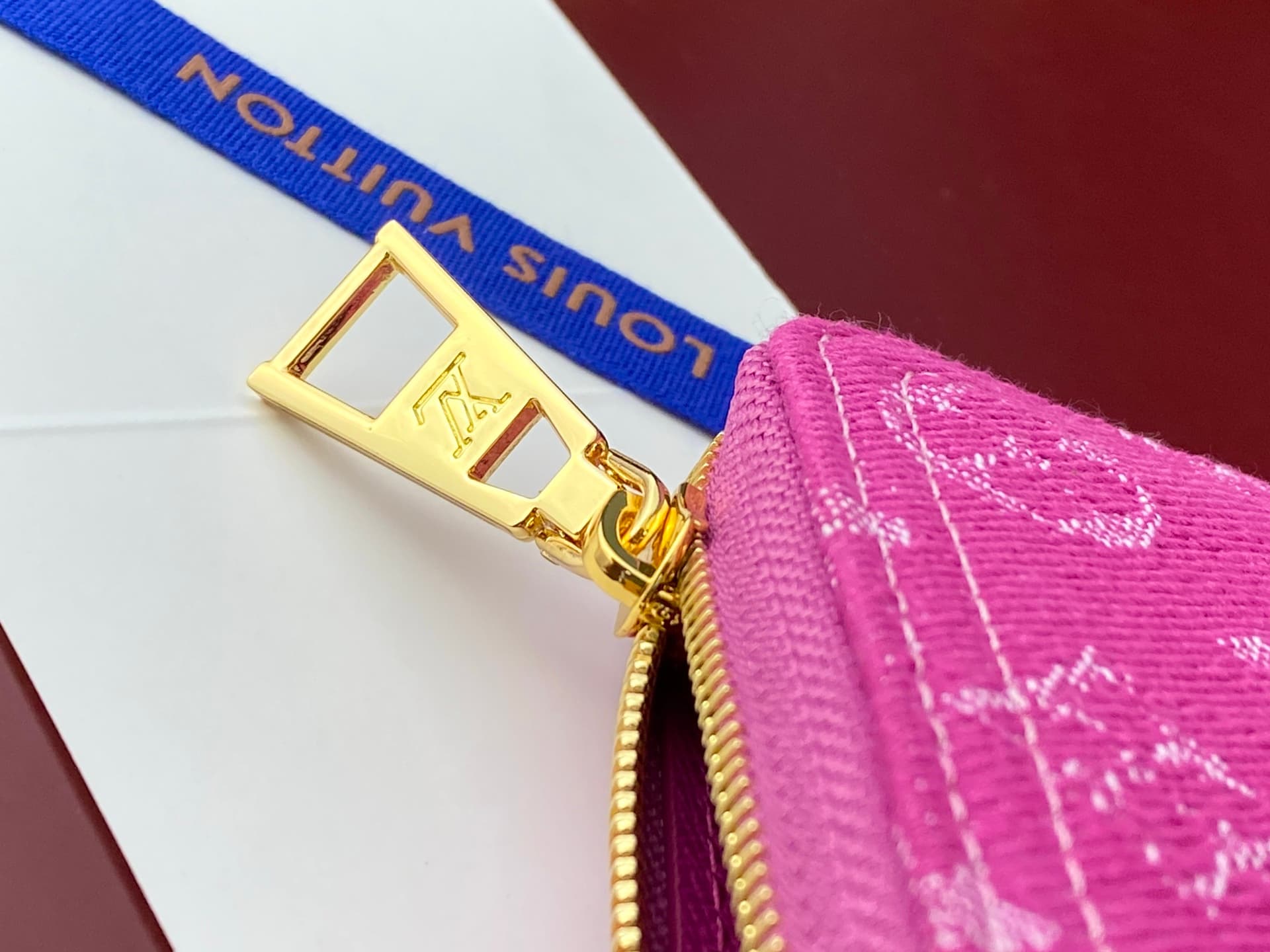 Louis Vuitton Lou Wallet Fuchsia Denim M60067 High