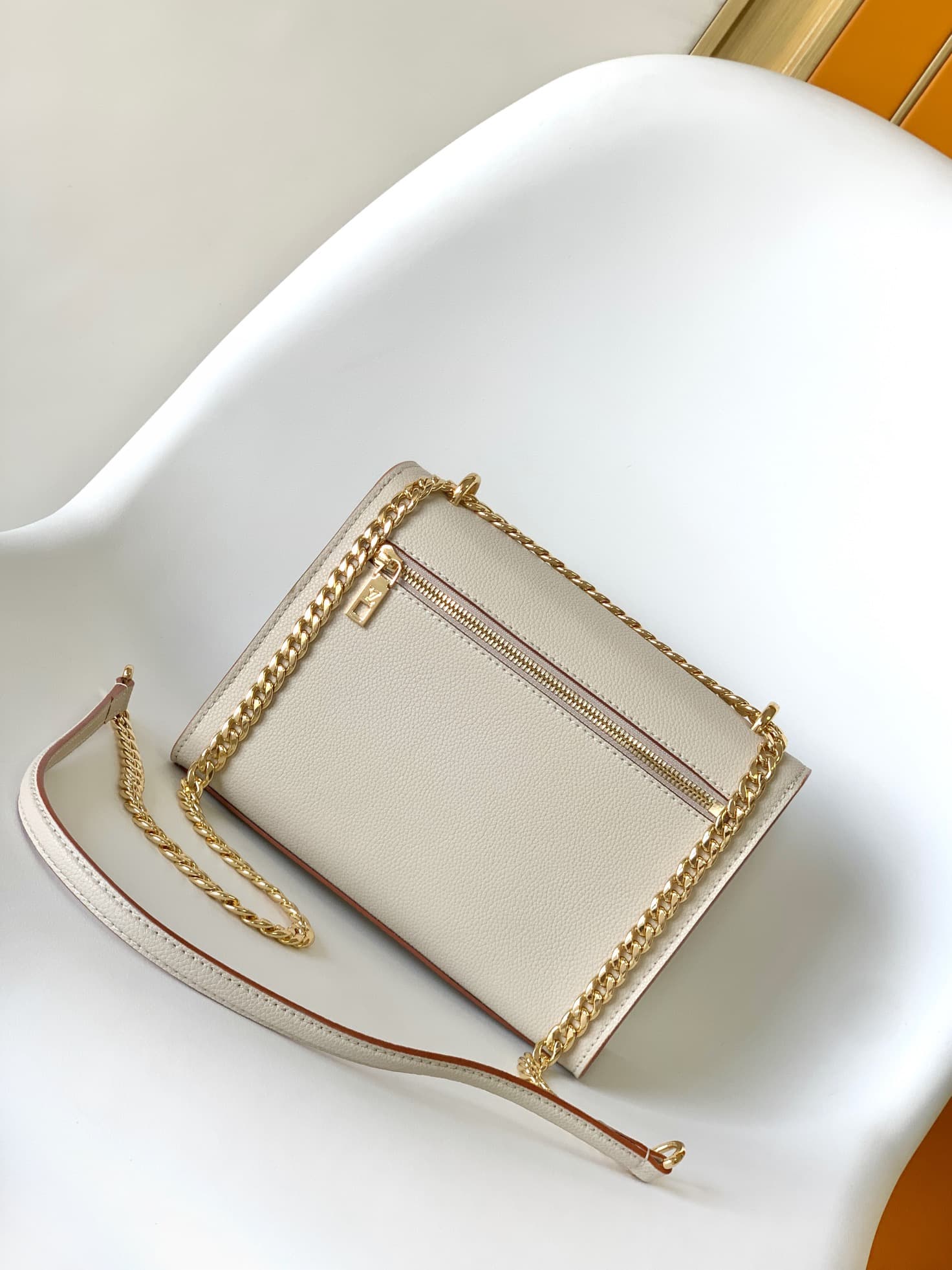 Louis Vuitton Soft Calfskin My Lockme Chain Bag Greige Gray/Beige M56137 High
