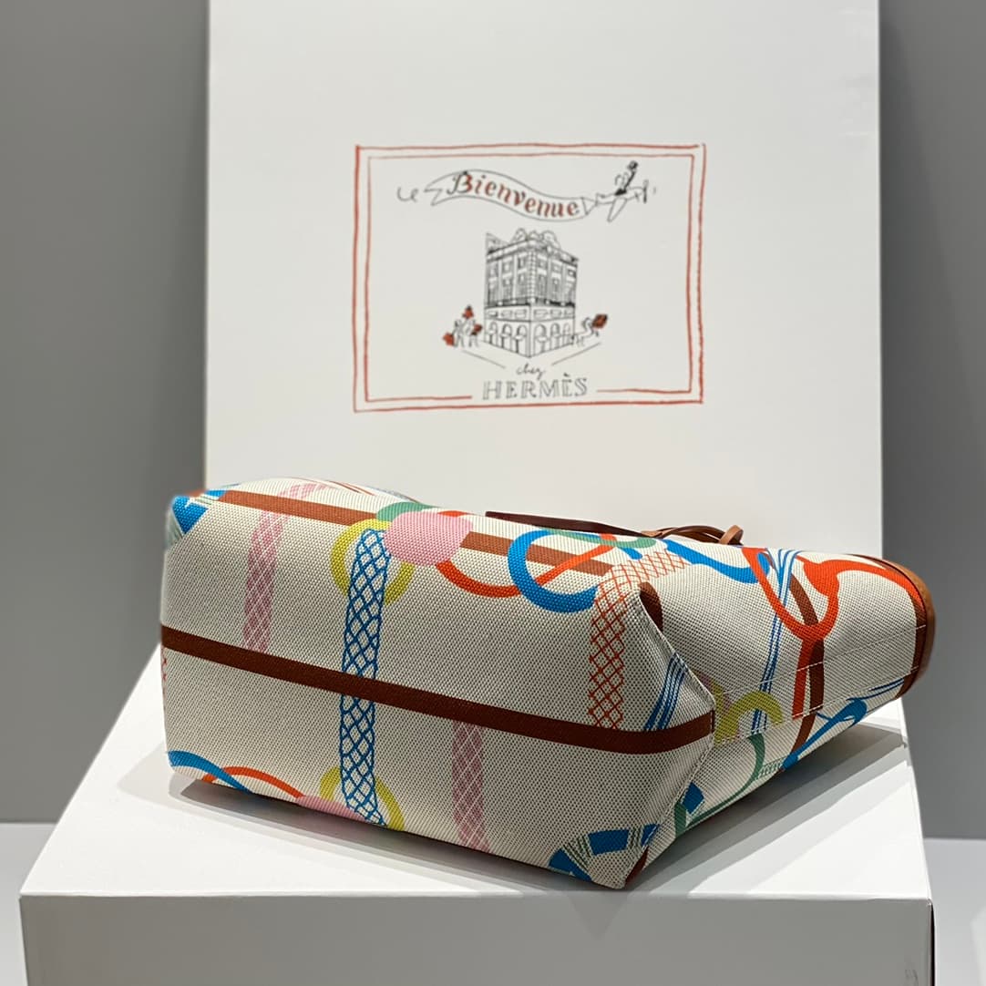 Hermes Steeple Bags Leather with Canvas WAX High