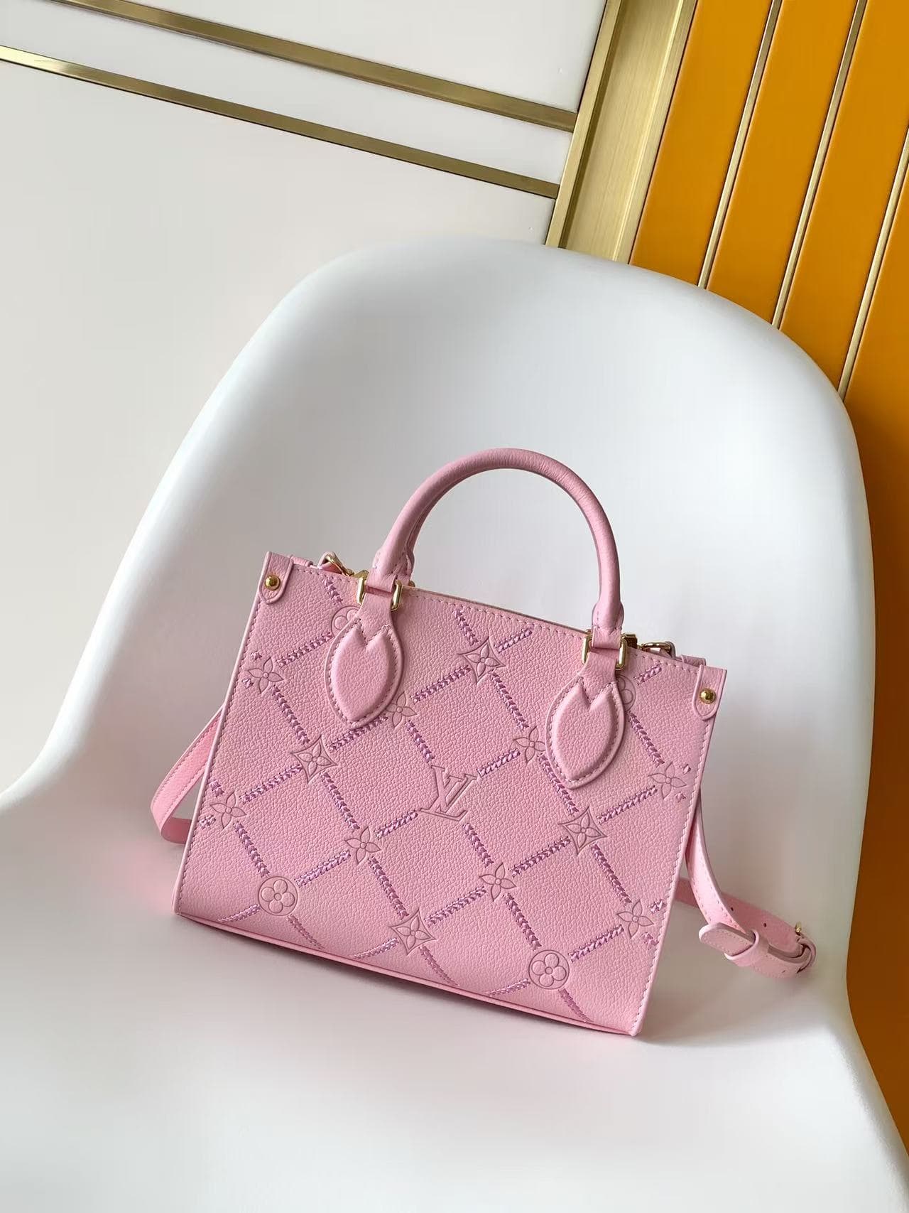 Louis Vuitton Onthego PM Light Bliss Couture Cowhide leather M28528 High