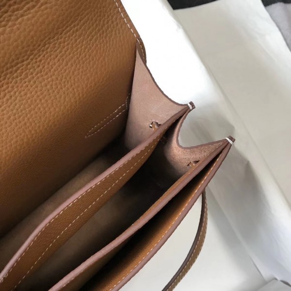 Hermes Kelly Depeche 34 Briefcase In Brown Calfskin WAX High