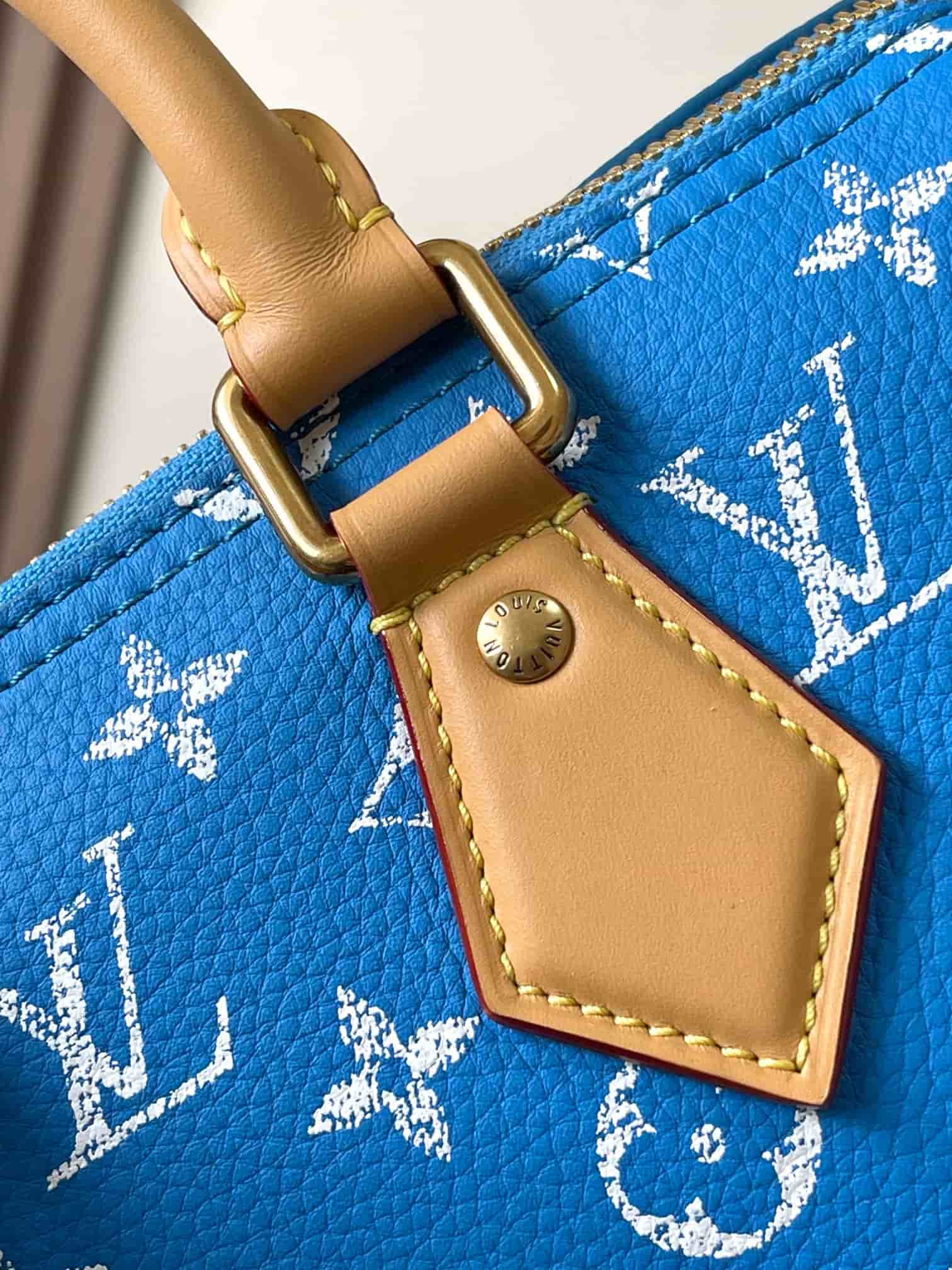 Louis Vuitton Speedy P9 Bandoulière 25 Soft calfskin Monogram Leather M24424 Blue TOP