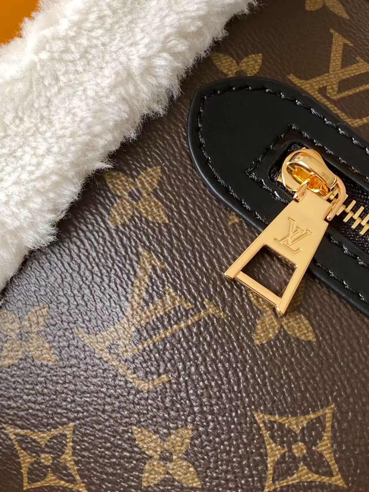 Louis Vuitton Teddy Mitt Monogram Shearling Coated canvas M26853 High