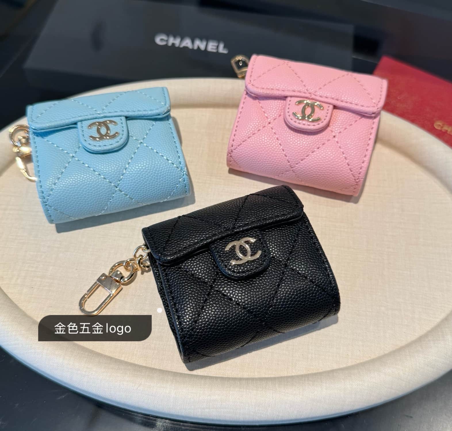Chanel Caviar Quilted Headphone bag  With Chain