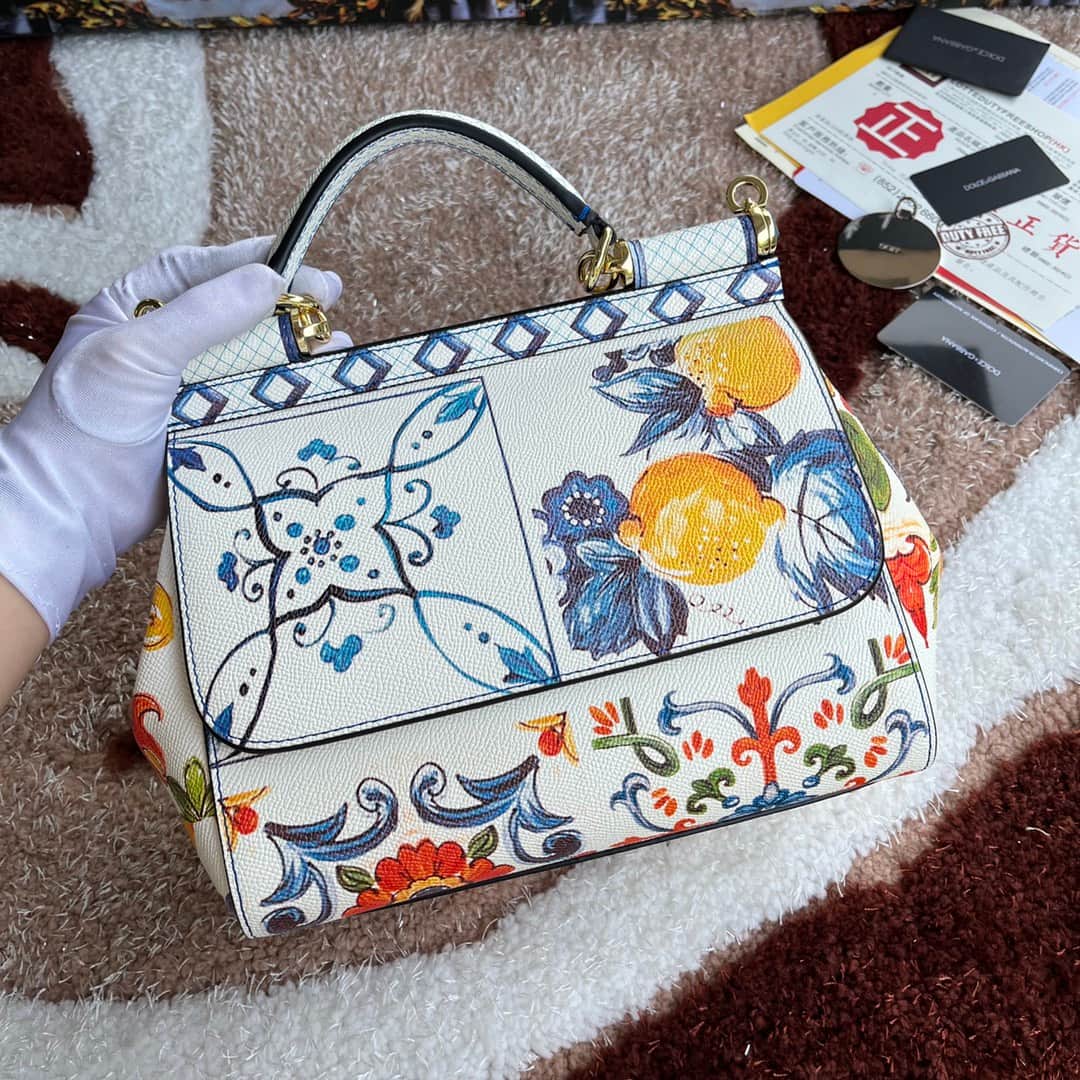 Dolce & Gabbana Miss Sicily top handle bag with multicolor print leather High