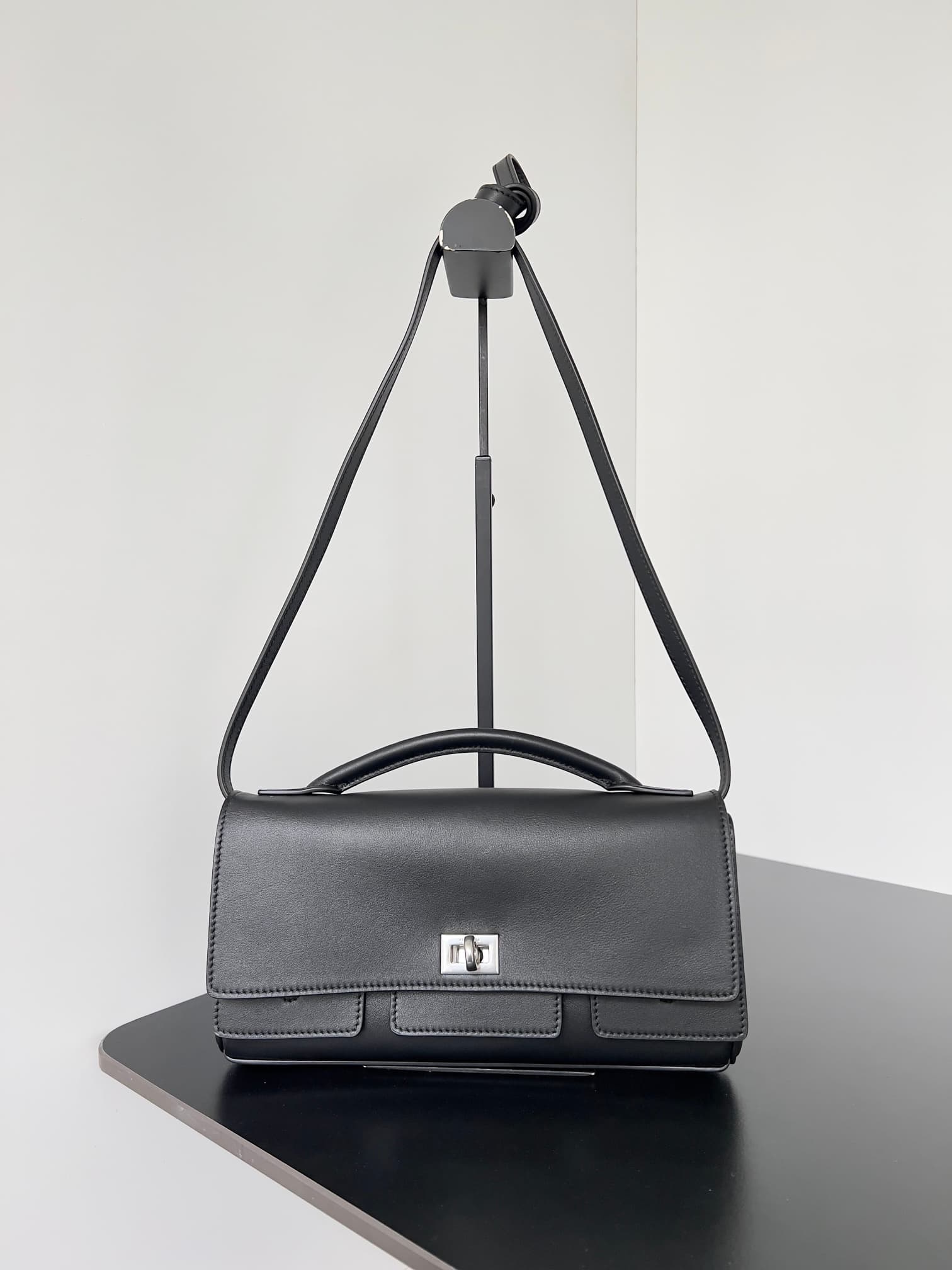 Balenciaga Bel Air Small Clutch On Strap smooth leather High