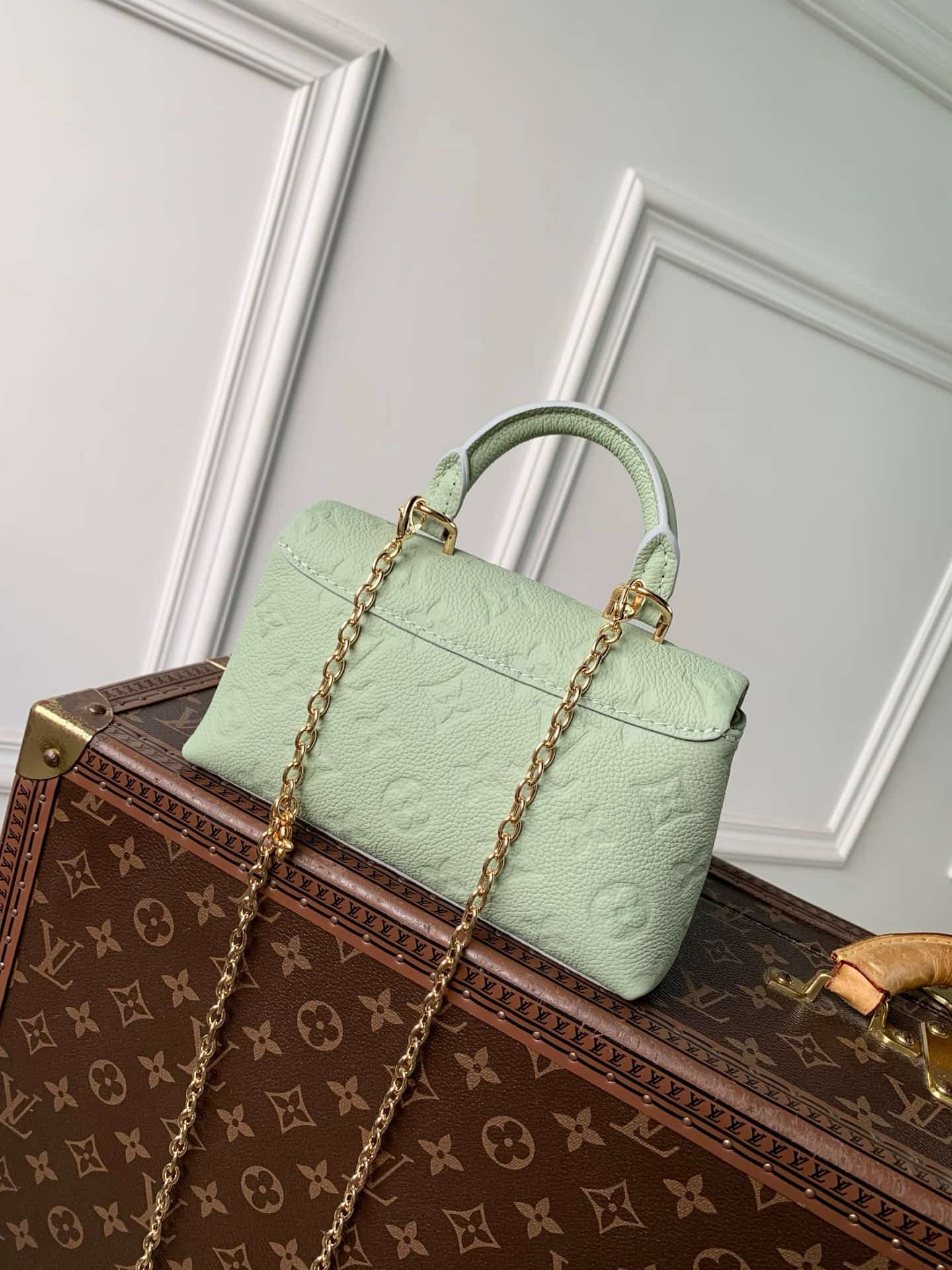 Louis Vuitton Nano Madeleine Minty/Lily White Cowhide leather M29785 High