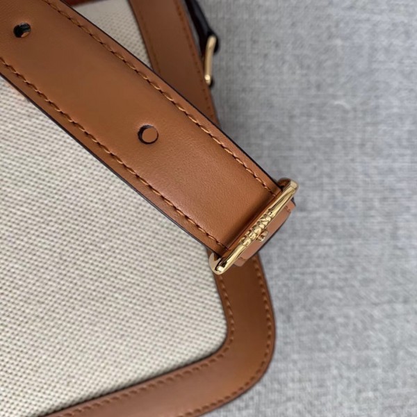 Celine Triomphe Medium Bag Textile with Calfskin High