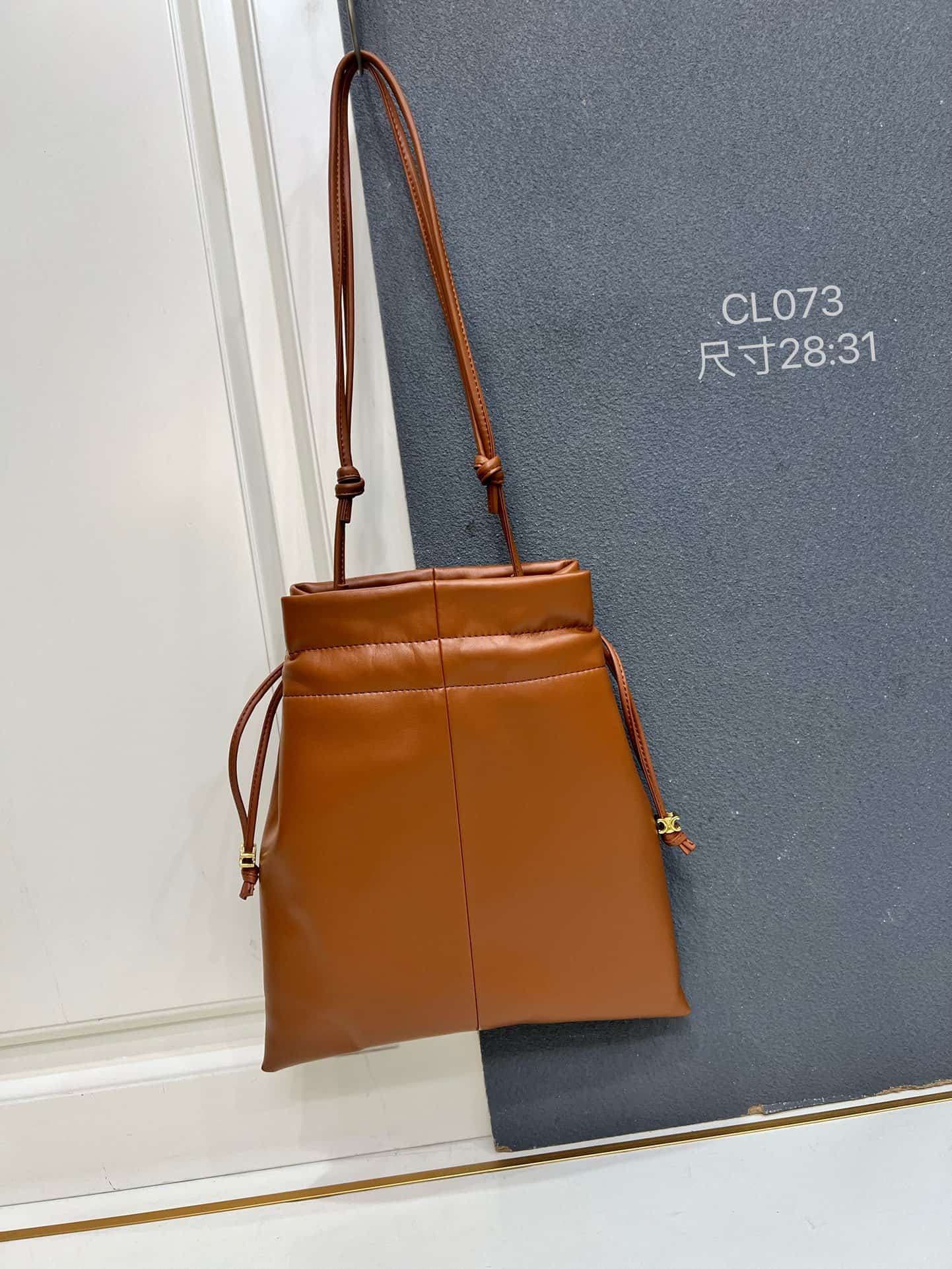 Celine SMALL CRYSTAL POUCH IN LAMBSKIN SOFT TAN High