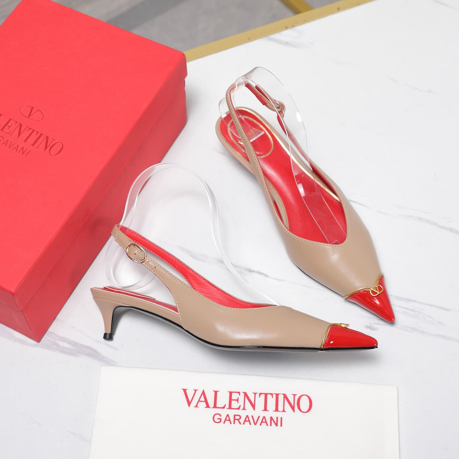 Valentino Garavani VLogo Signature kitten-heel slingback pumps