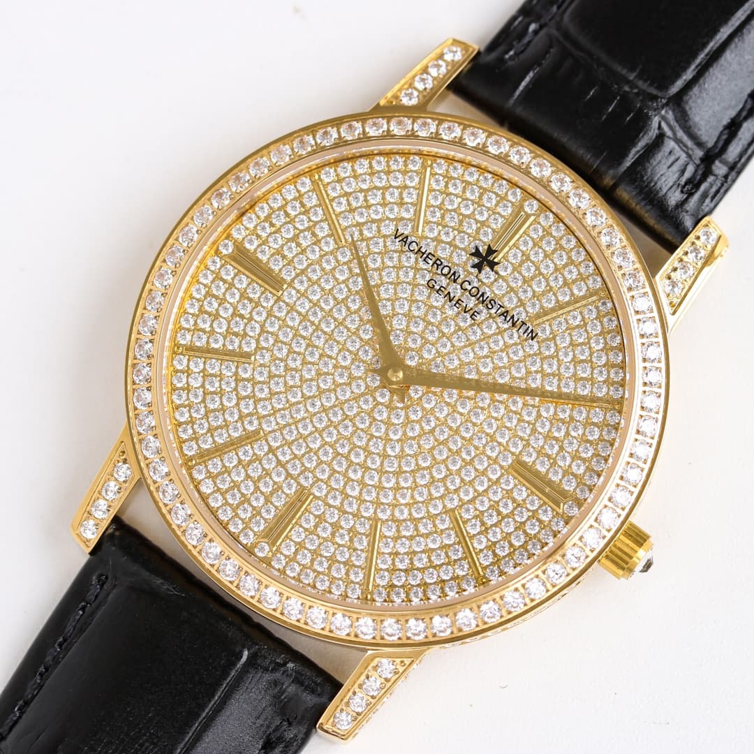 Vacheron Constantin Traditionnelle Watch with Gold  Paved Diamonds TOP