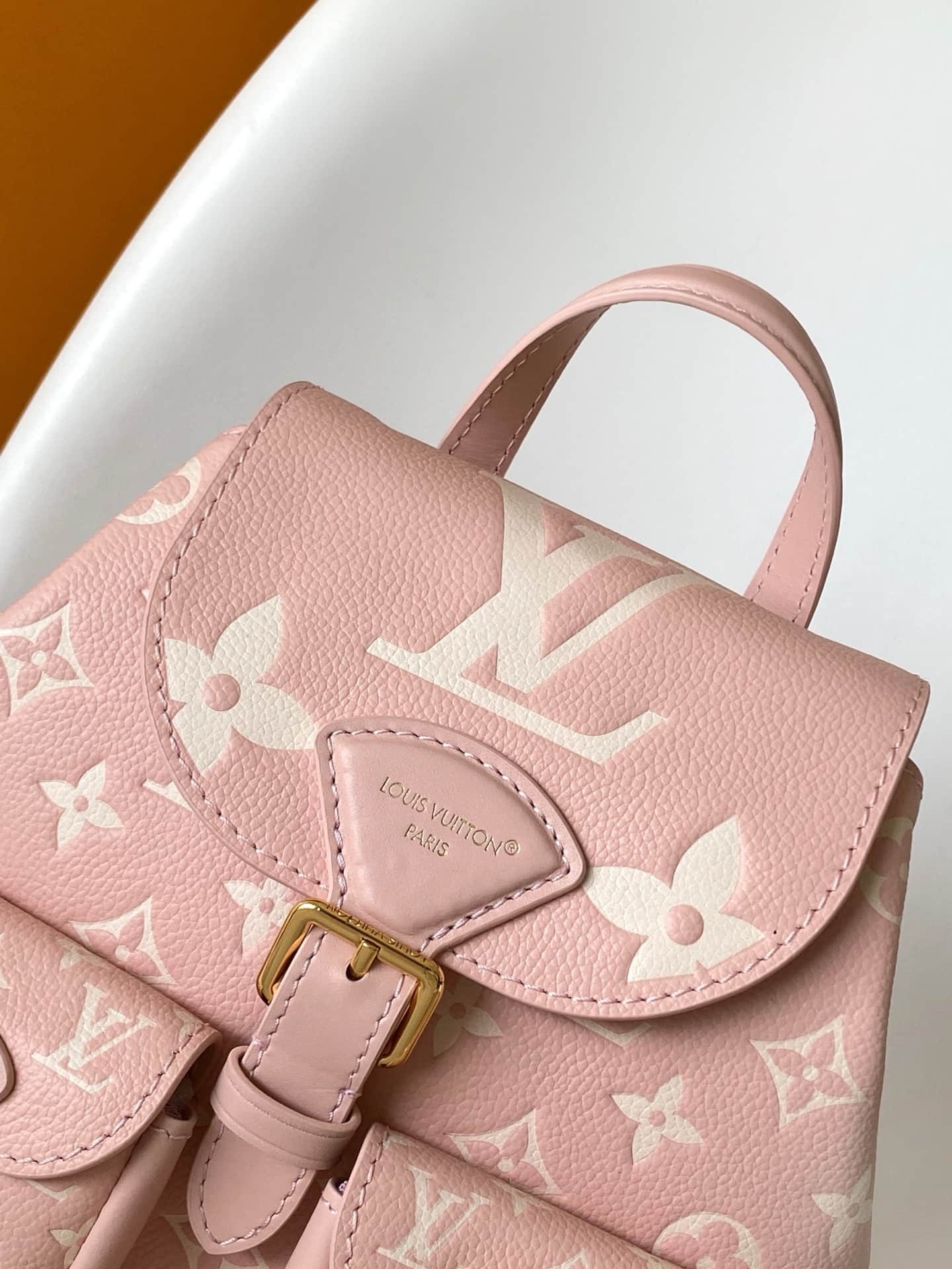 Louis Vuitton Backup Pink/Quartz Pink/Beige Embossed grained cowhide leather M12987 High